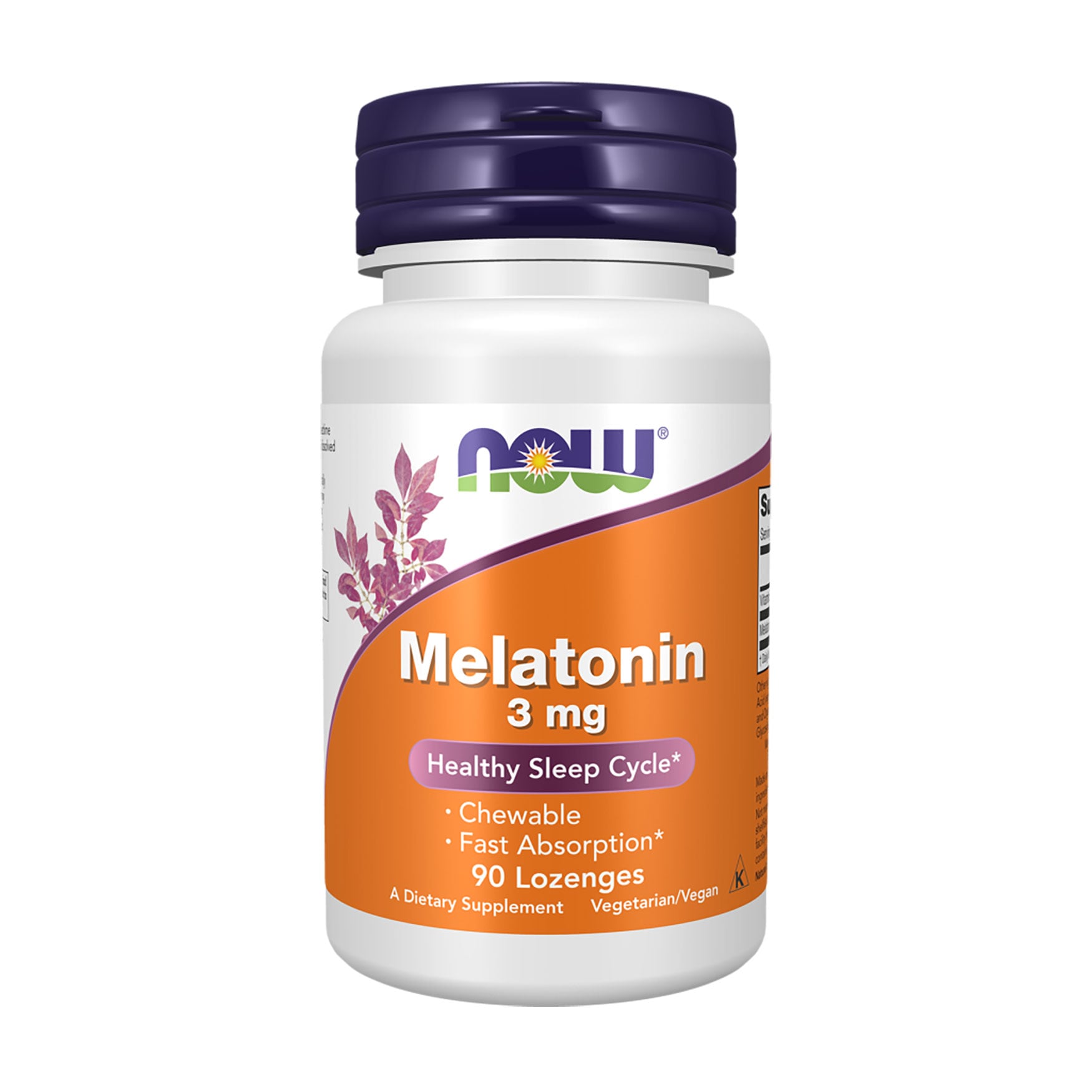 Мелатонін NOW foods Melatonin 3 мг, 90 жувальних пастилок